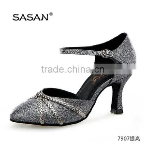 Lady Gold Glitter Ballroom Shoes Wedding Shoes Suede Outsole 7907 thumbnail-1