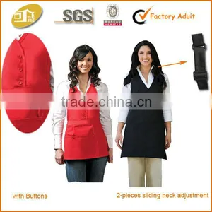 V-Neck Apron With Center Divided Patch Pocket Hotel Uniform thumbnail-5