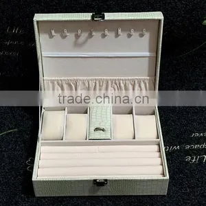 Chinese Factories Wholesale Custom Luxurious Leather Jewelry Box, White Beautiful Watch Box thumbnail-2