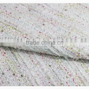 2016 Fashion White Thick Tweed Fabric, Heavy Woolen Tweed Fabric for Winter Garment thumbnail-4
