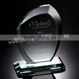Nice Shape 2015 Jade Glass Trophy Awards, Cheap Jade Glass Awards Trophy Case thumbnail-1
