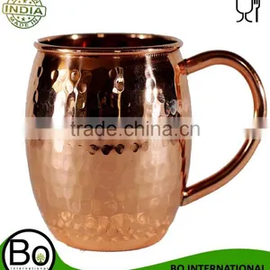 100% Pure Copper Moscow Mules Barrel Hammered Mug thumbnail-1