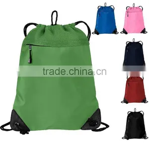Polyester Microfiber Pack With Mesh Trim Drawstring Bag thumbnail-1