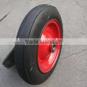 14 Inch Solid Rubber Wheel With Metal Rim Tool Trolley Wheel 14''*3'' Rubber Wheel for Trolley thumbnail-2