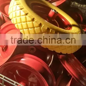 Flat Free PU Wheelbarrow Foam Wheel 4.00-8/16 Inch pu Wheel thumbnail-1