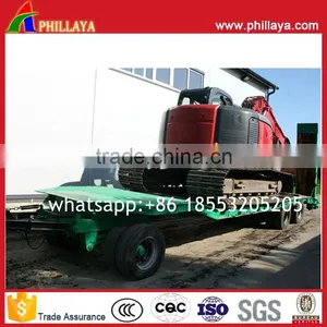 ISO CCC Certification Full Type Mini Excavator Transport Lowbed Trailer With Drawbar thumbnail-1