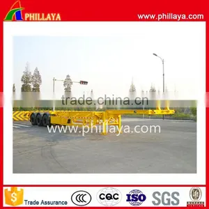 New and Used Extendable Container Chassis Skeleton 20ft 40 ft Flatbed Container Semi Trailer Price for Sale thumbnail-1