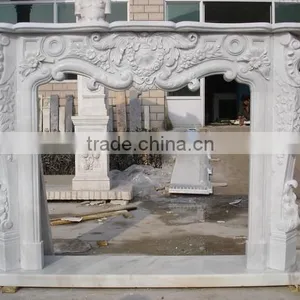 Cheap Modern White Marble Fireplace Mantel thumbnail-5