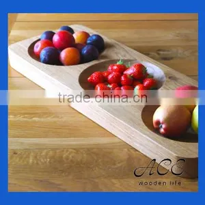 Wooden Serving Tray Oak Fruit Tray Dessert Plate thumbnail-1
