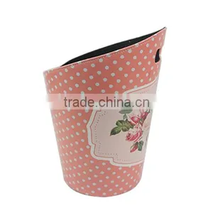 Living Room Bathroom Trash Can, Leather Trash Bin Without Lid thumbnail-2