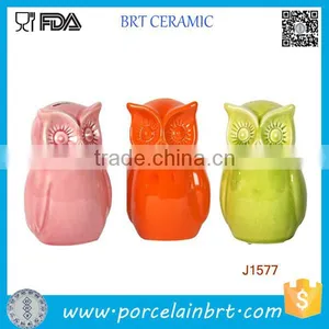 Adorable Assorted Color Ceramic Owl Coin Bank thumbnail-1