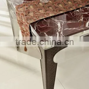 TH372 Dining Furniture Design Stainless Steel Frame Marble Top Dining Table thumbnail-3
