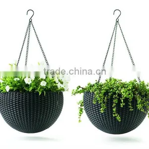 2-Piece Garden Plant Hanger Round Planters Decor Pots thumbnail-1