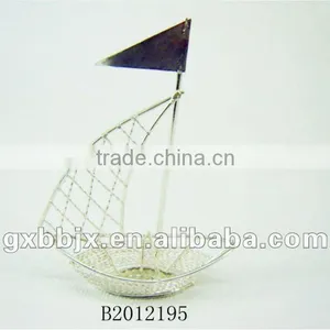 NEW DESIGN!!!Silver Handicraft Wire Boat for Home Decor thumbnail-1