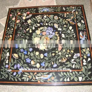 Pietra Dura Marble Inlay Dining Table Top thumbnail-1
