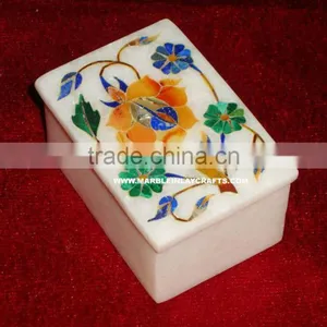 Marble Gift Box With Inlay Work, Marble Inlay Gift Box, Marble Decorative Inlay Box thumbnail-1