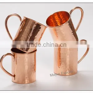 Moscow Mule Hammered Copper Mug With Copper Handle thumbnail-1