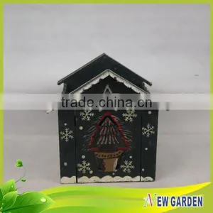 Home Decor Garden Beautiful House Shape Wooden Flower Pot thumbnail-5