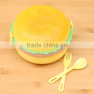 Precision Fine Hamburger Design Bento Lunch Box With Fork & Spoon 3 Layers,CUSTOM Hot New Product for 2015 thumbnail-1
