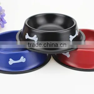 Custom Rubber Ring Dog Bowl/stainless Steel Pet Food Bowl Wholesale thumbnail-2