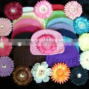 Hot Sell Crochet Daisy Flower Knitted Beanie thumbnail-1