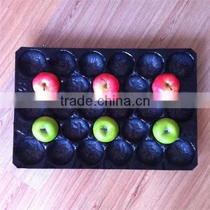 Fresh Produce Packaging Black Disposable Plastic Divided Food Tray thumbnail-2