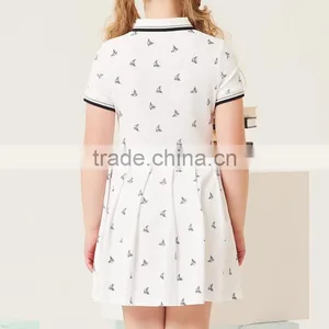 New Summer School Girls' One-piece Dress 2017 Stamp Short Sleeve Dress thumbnail-6