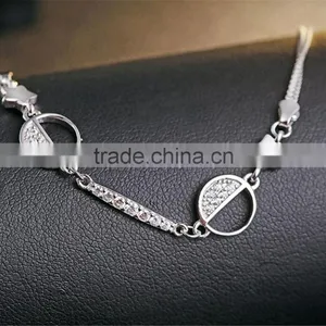 New Trendy Design Plain Style Double D Letter 925 Sterling Silver Fashion Bracelet thumbnail-1