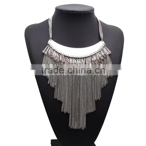 New Design Bohemian Style Multi Chain Tassel Crystal Pendant Necklaces thumbnail-2