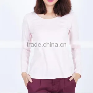 Plain T-shirt for Lady, 100% Cotton, Long Sleeve thumbnail-3