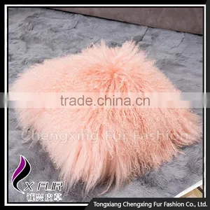 CX-D-04G Elegant Mongolian Lamb Fur Pillow Cover Cases thumbnail-1