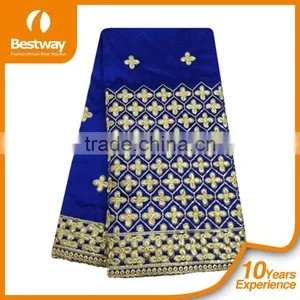 2015 Champagne Lace Wedding Dresses Latest Fashion Bestway Textile African Raw Silk George Fabric thumbnail-4