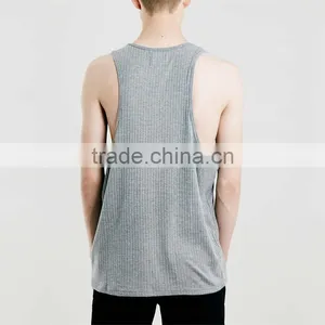 Slim Fit Plain Grey Loose Tank Tops Men Wholesale thumbnail-2