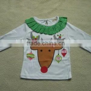 Children's Girls Xmas Outfit Deer Pattern Outfit Ruffle Kids Christmas Clothes thumbnail-4