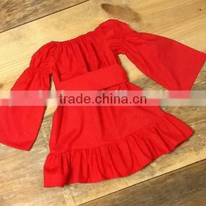 New Arrive! Kids Red Chevron Christmas Baby Girls Frill Dresses Frocks Design thumbnail-6