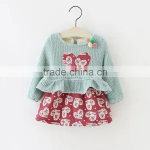 2016 New Autumn and Winter Thickened Clothing and Cashmere Dress Girl Child Princess Skirt thumbnail-1