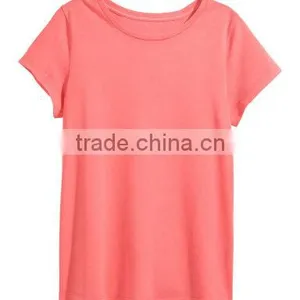 2017 High Quality Fashion Women Cotton T Shirt Round Neck OEM Service Machine Wash Bulk Clothing thumbnail-2