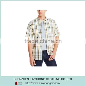 Wholesale Man's Casual Short Sleeve Checked Woven Shirt thumbnail-1
