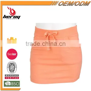 Comfort Cotton Elastic Young School Girl Short Mini Skirt With Pockets thumbnail-1