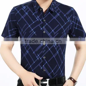 Business Casual Men Mercerized Cotton Short Sleeve Shirt thumbnail-1