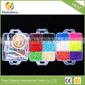 Perler Beads 9000pcs Box Set of 5mm Hama Beads Fuse Beads With 6 Pegboard and 6Iron Paper and 3 Tweezers Jigsaw Puzzle Toys thumbnail-6