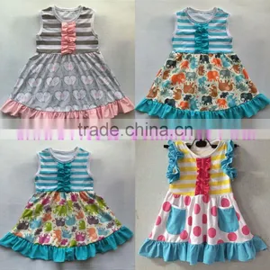 Persnickety Summer Girls Sleeveless Dresses Boutique Kids Pearl Dresses With Ruffles GD001 thumbnail-1