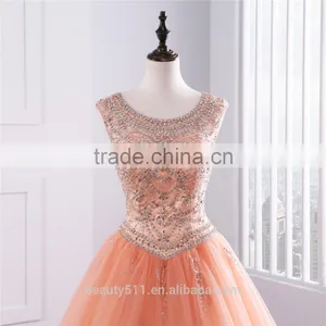 2018 Tulle Quinceanera Ball Gown With Intricately Beaded Bodice Gemstone Beading Bridal Gowns Quinceanera Dress ED0254 thumbnail-3