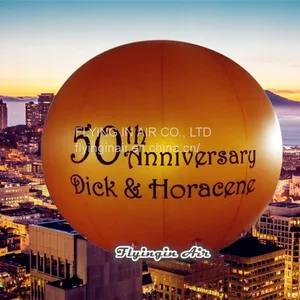Gold Flying Balloons Advertising Helium Balls for Outdoor and Indoor thumbnail-1
