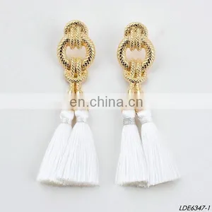 Hand Made Tassel Dangle Earstuds Dangle Bridesmaid Earrings thumbnail-3