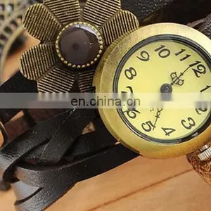 Colorful Retro Vintage Multilayer Faux Leather Strap Women Bracelet Quartz Wrist Watch Ladies Relogio Feminino Clock thumbnail-4