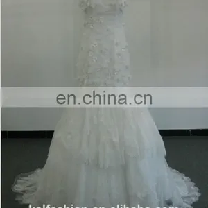 EBX-56 V-neck Lace Mermaid Trumpet Wedding Gown thumbnail-1