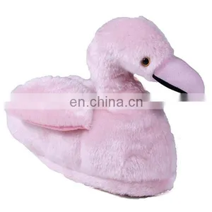 Pretty Pink Plush Stuffed Flamingo Shoes Custom Cute LED Night Light Soft Plush Flamingo Slippers thumbnail-2