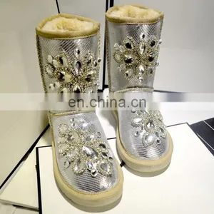 Aidocrystal Factory Price Wholesale Women Handmade Snow Boots With Rhinestone thumbnail-1