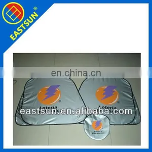 Silver Polyester Foldable Car Front Sunshade thumbnail-1